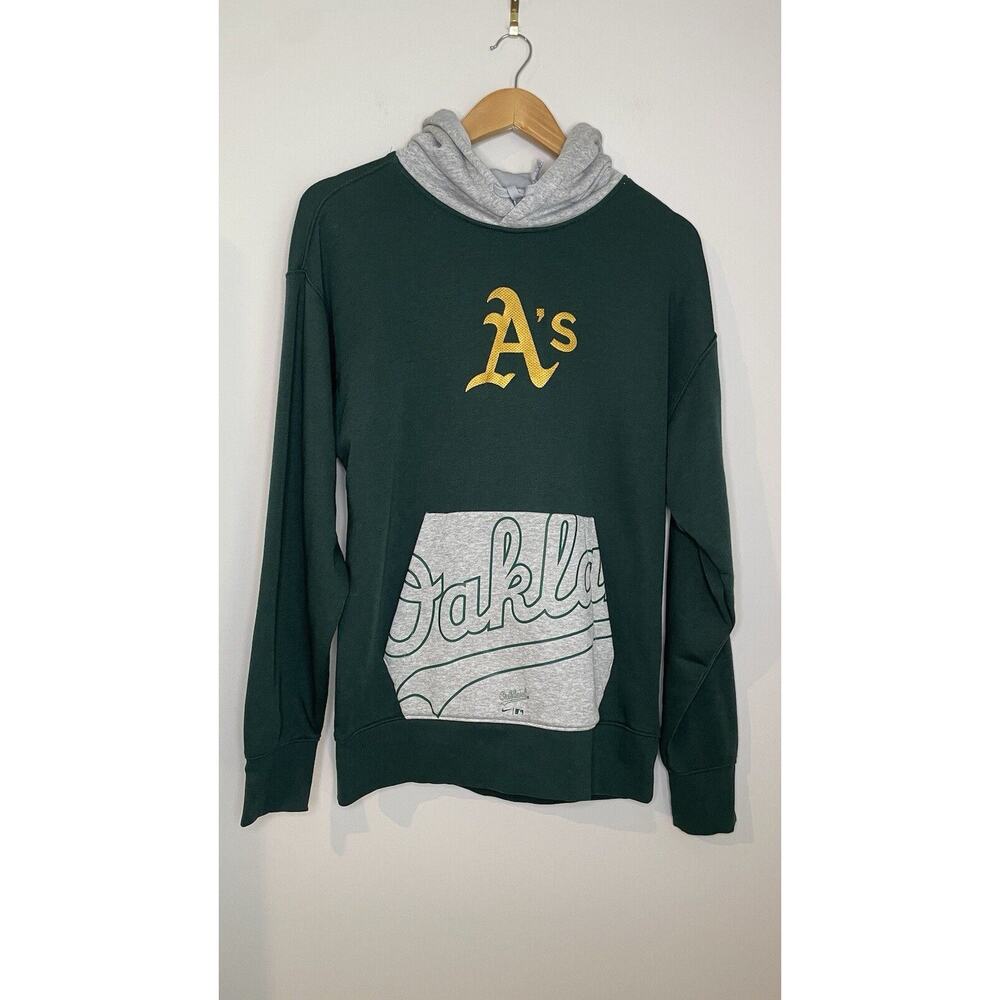 Nike Oakland Athletics Sweatshirt Baseball Pullover Hoodie Spellout Men's Size S
